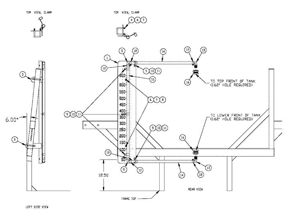 Схема запчастей Case IH SPX2130 - (04-011) - SIGHT GAUGE PACKAGE-660 GAL Suspension & Frame
