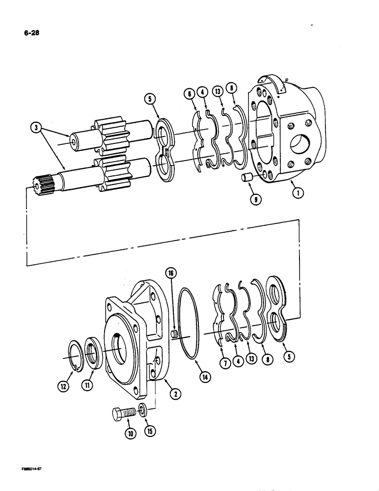 Схема запчастей Case IH 9170 - (6-28) - TRANSMISSION, LUBE PUMP (CONTD) (06) - POWER TRAIN