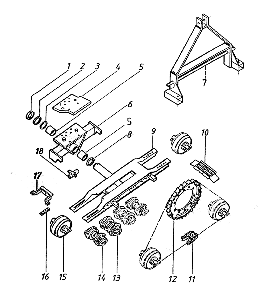 Схема запчастей Case IH 7000 - (A04-70) - HALF TRACK KIT (7000) Mainframe & Functioning Components