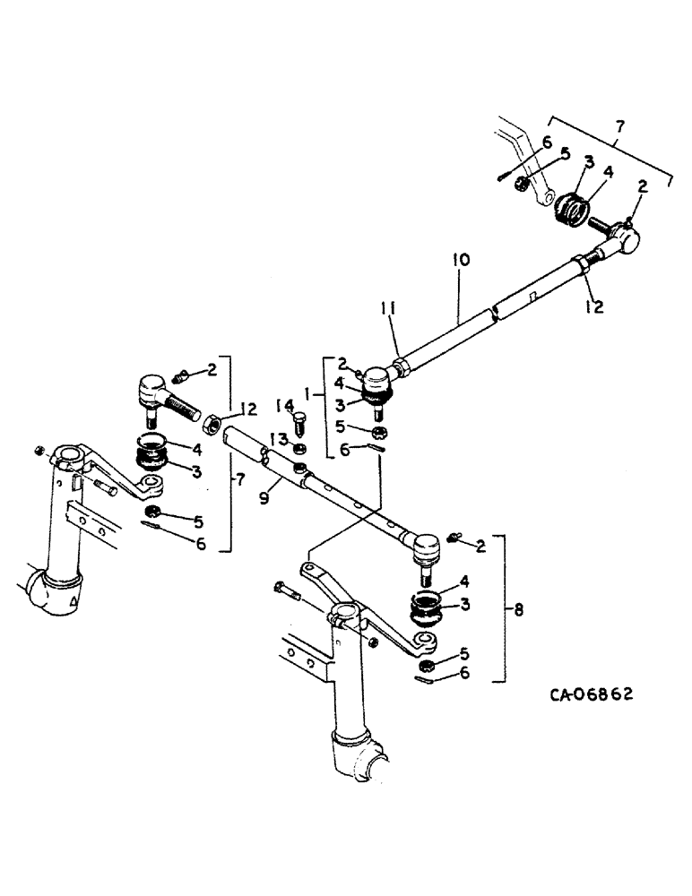 Схема запчастей Case IH 284 - (05-02) - STEERING, STEERING LINKAGE, GASOLINE ENGINE TRACTORS WITH S/N 011744 & ABOVE, DIESEL ENGINE TRACTORS (04) - STEERING