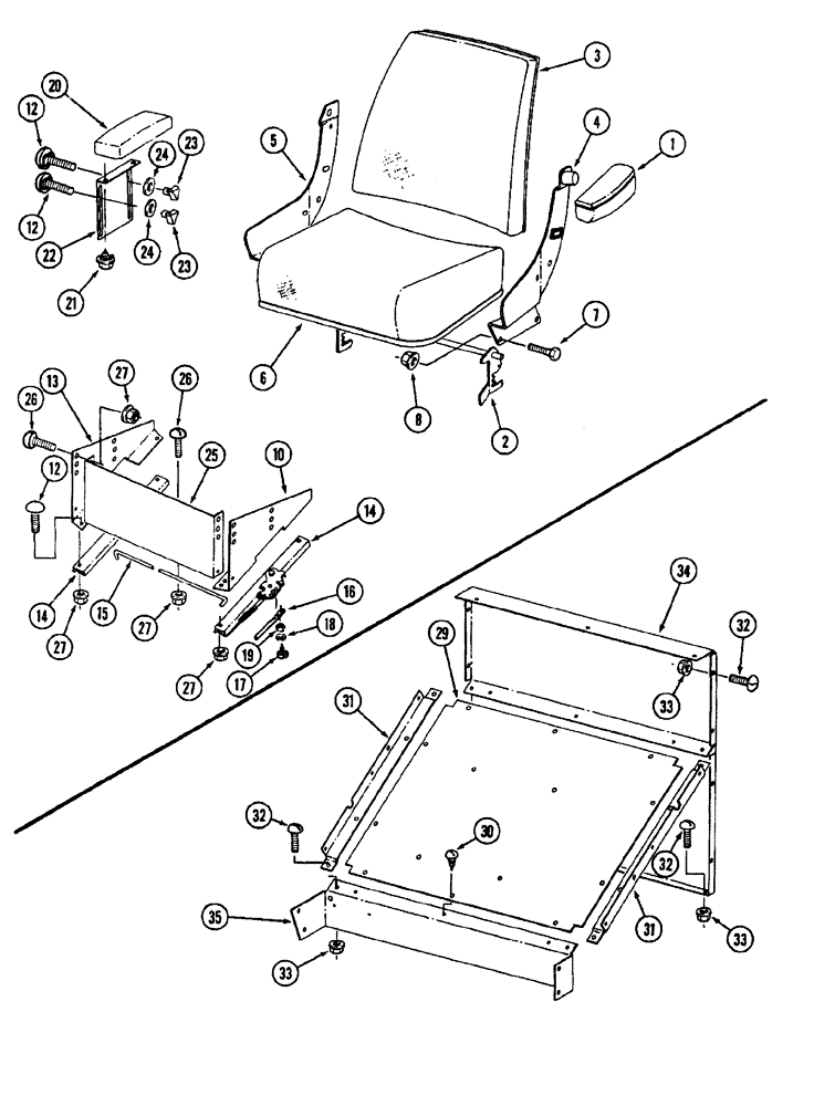 Схема запчастей Case IH 1844 - (9D-08) - OPERATOR SEAT AND SUPPORTS (10) - CAB & AIR CONDITIONING