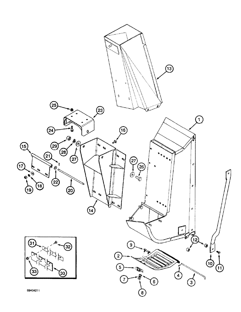 Схема запчастей Case IH 2055 - (9C-09A) - REAR DRUM OUTLET, DRUM NUMBER 4, 5 ROW WIDE (15) - HANDLING SYSTEM