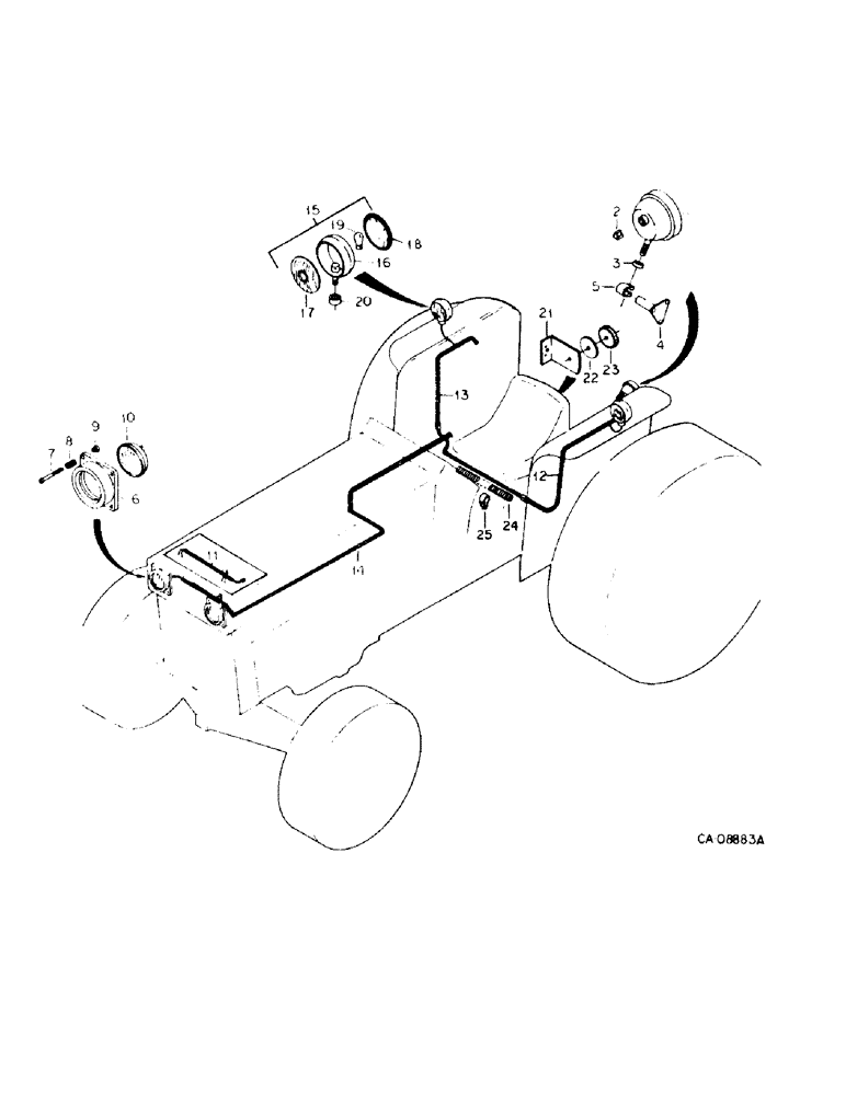 Схема запчастей Case IH 484 - (08-12) - ELECTRICAL, TRACTOR LIGHTING AND CONNECTIONS, TRACTORS WITH CROWN TYPE FENDERS (06) - ELECTRICAL