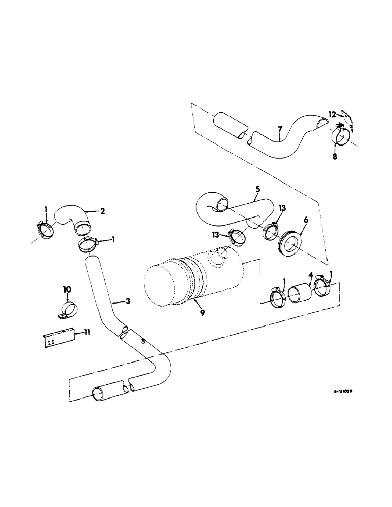 Схема запчастей Case IH 622 - (E-07) - FUEL SYSTEM, AIR CLEANER AND CONNECTIONS, DIESEL (02) - FUEL SYSTEM