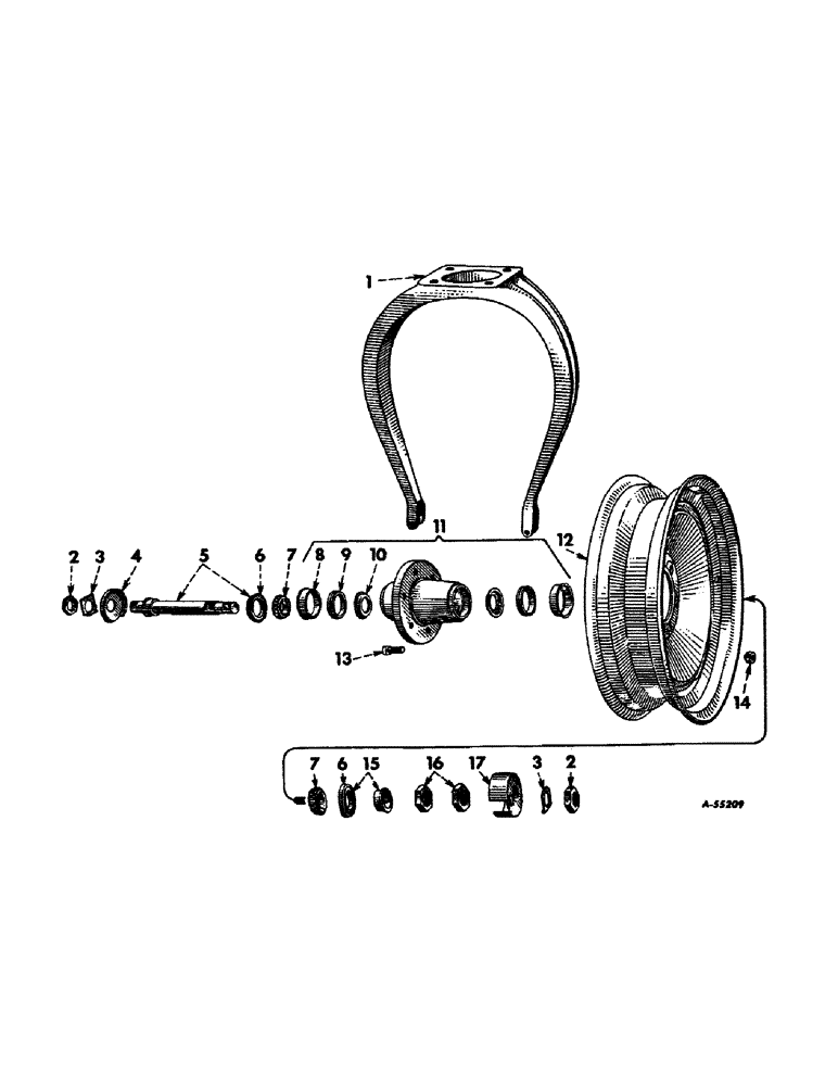 Схема запчастей Case IH 1456 - (14-08) - SUSPENSION, SINGLE FRONT WHEEL, FARMALL TRACTORS WITH 20 INCH WHEELS Suspension
