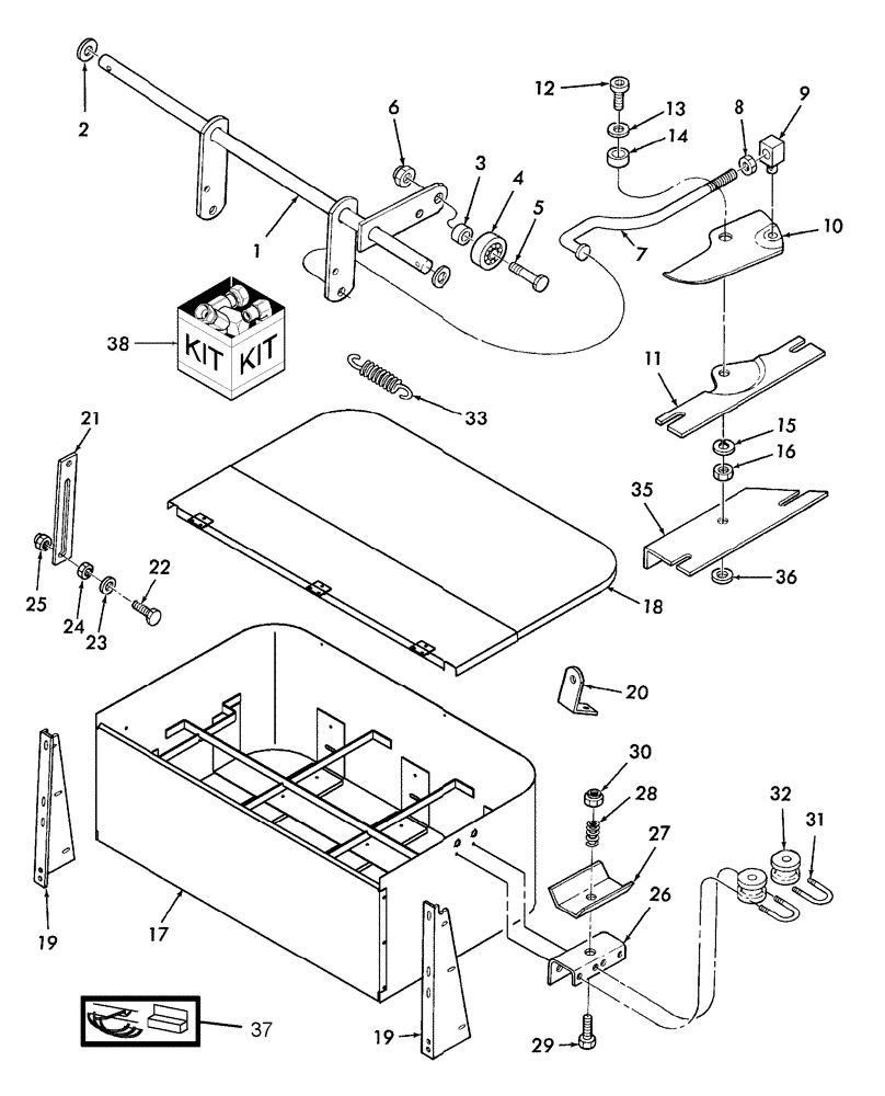Схема запчастей Case IH SBX550 - (027) - TWINE FINGER, LEVER & TWINE BOX (68) - TYING/WRAPPING