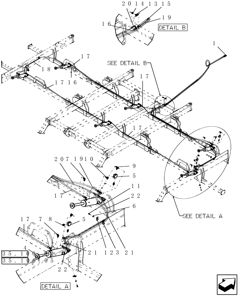 Схема запчастей Case IH 40 - (35.100.01) - SUBBAR HYDRAULICS (35) - HYDRAULIC SYSTEMS