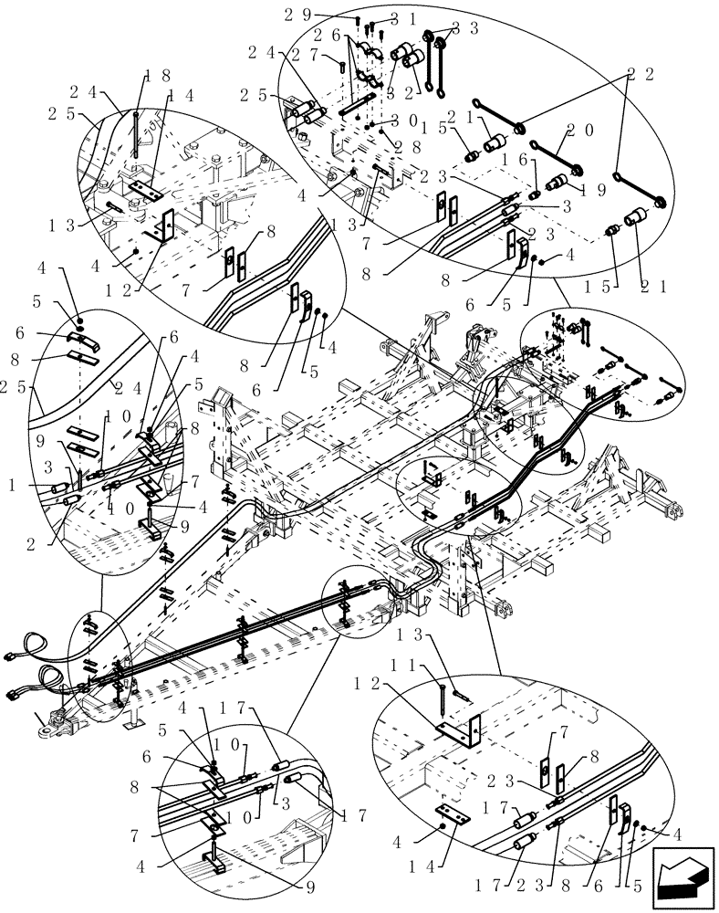 Схема запчастей Case IH 2330 - (35.525.03) - TBH HYD LINES ACROSS ATX (35) - HYDRAULIC SYSTEMS