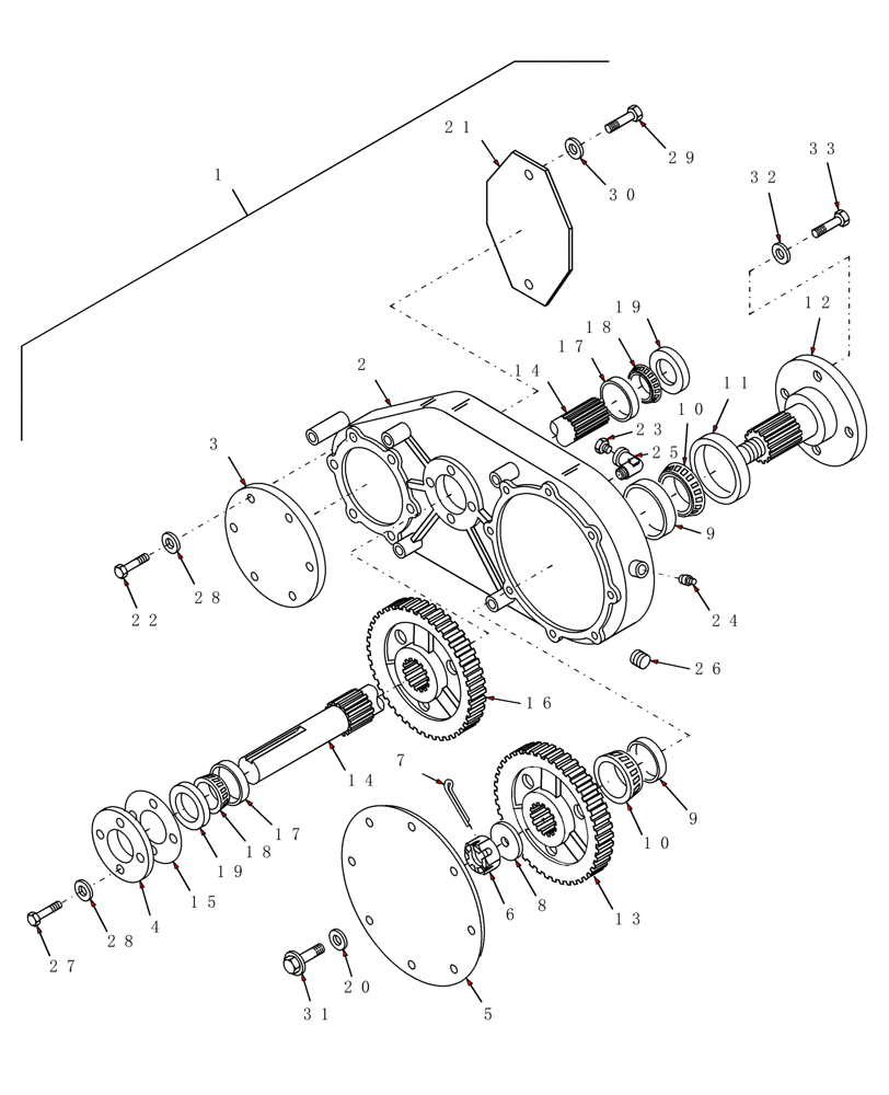 Схема запчастей Case IH RDX161 - (009) - CONDITIONER GEARBOX (14) - MAIN GEARBOX & DRIVE