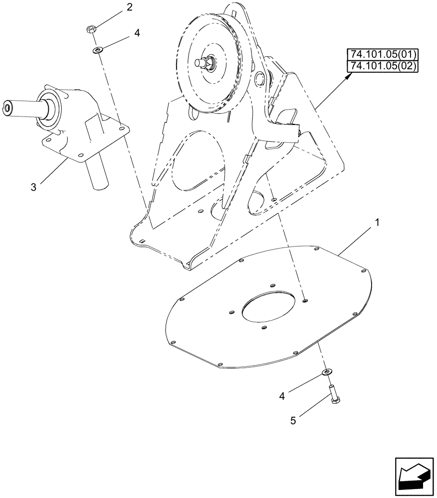 Схема запчастей Case IH 8010 - (74.140.06[01]) - ANGLE DRIVE - 7010/8010 (74) - CLEANING