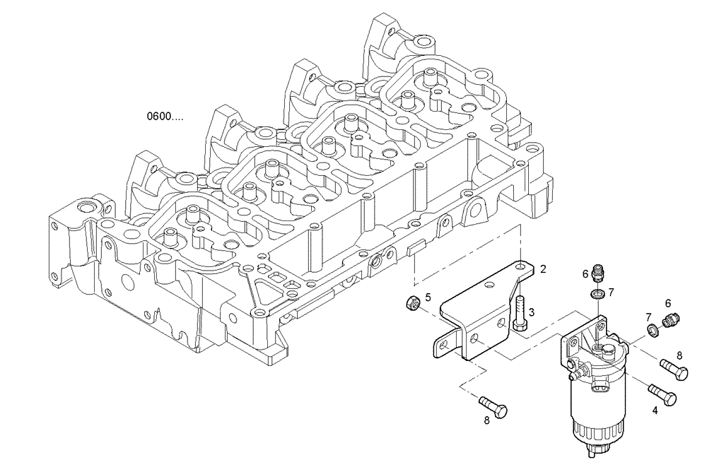 Схема запчастей Case IH F4BE0484F D601 - (2000.112) - FUEL FILTER 