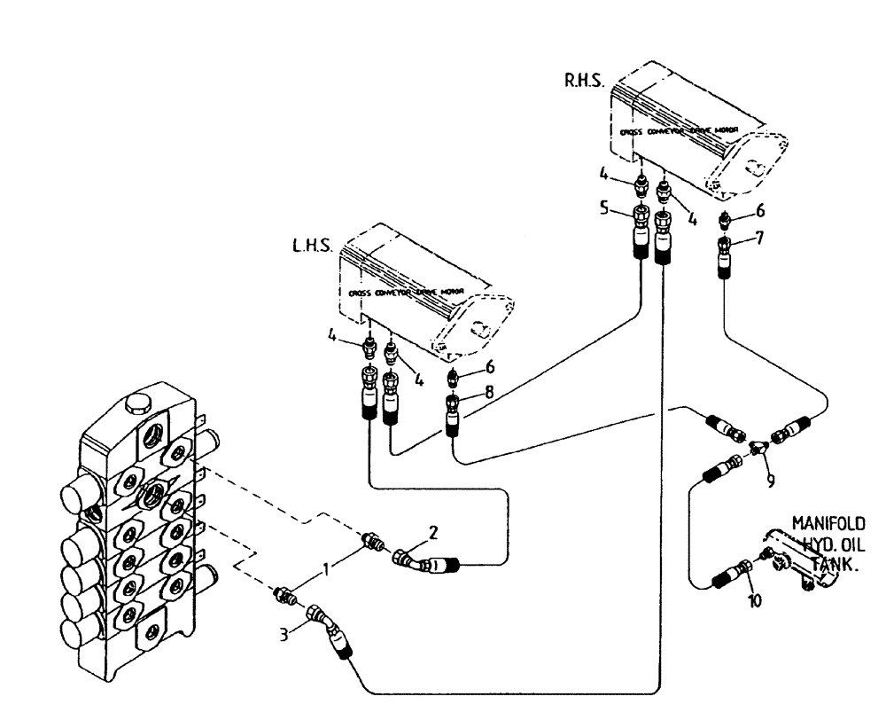Схема запчастей Case IH AUSTOFT - (B05-12) - HYDRAULIC CIRCUIT (CROSS CONVEYOR) Hydraulic Components & Circuits