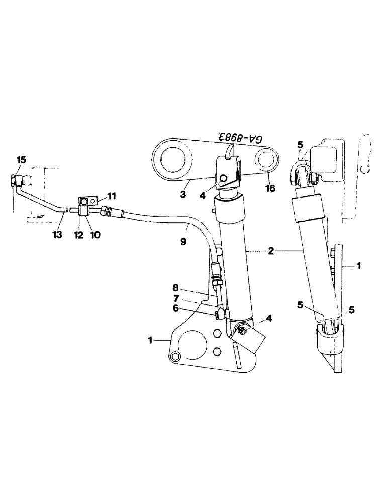Схема запчастей Case IH 744 - (2I07A) - AUXILIARY CYLINDER (07) - HYDRAULICS