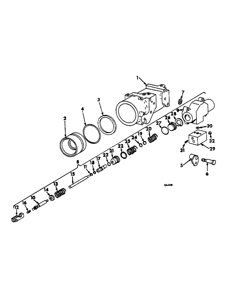 Схема запчастей Case IH 674 - (10-31) - DRAFT CONTROL CYLINDER AND VALVE (07) - HYDRAULICS