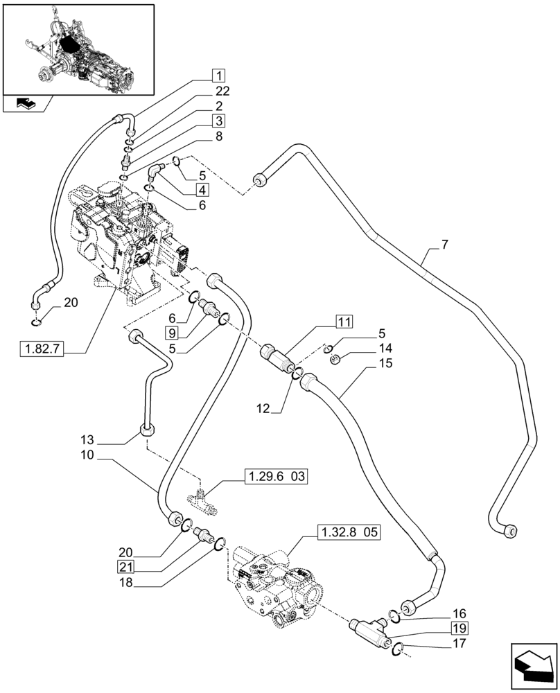 Схема запчастей Case IH PUMA 165 - (1.82.1[01]) - LIFTER LINES - REMOTE CONTROL VALVES MAIN SUPPLY AND LOAD SENSE LINE (07) - HYDRAULIC SYSTEM