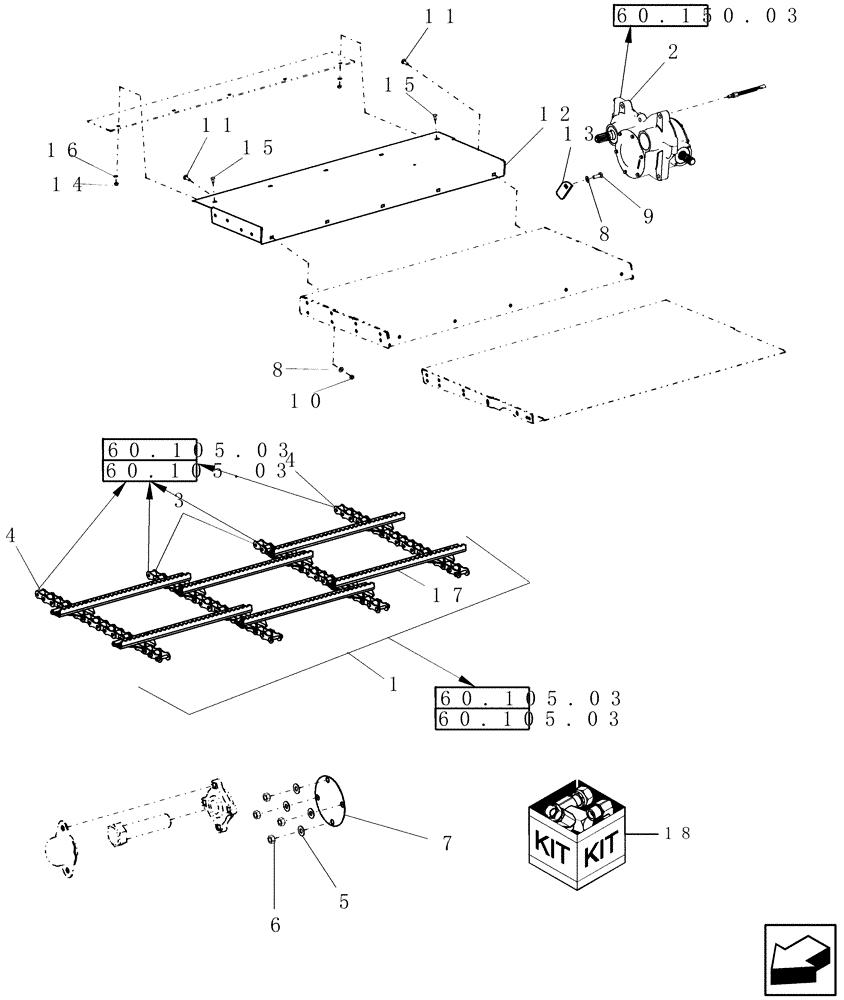 Схема запчастей Case IH 8120 - (60.110.21) - DIA HARVEST KIT, NON STONE TRAP (60) - PRODUCT FEEDING