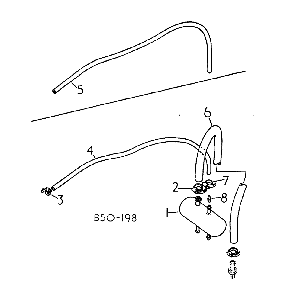 Схема запчастей Case IH 884 - (04-012) - BRAKE RESERVOIR AND HOSES SYNCHRO (5.1) - BRAKES