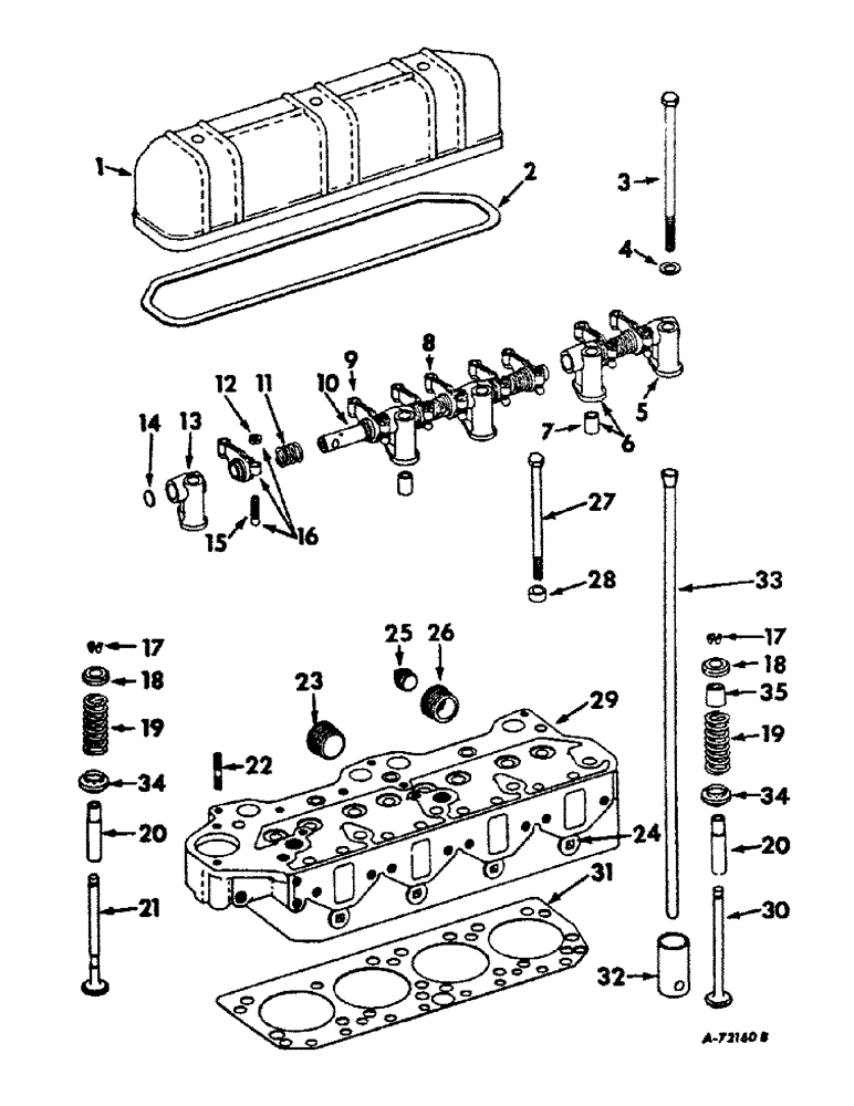 Схема запчастей Case IH D-188 - (C-13) - CYLINDER HEAD AND RELATED PARTS 