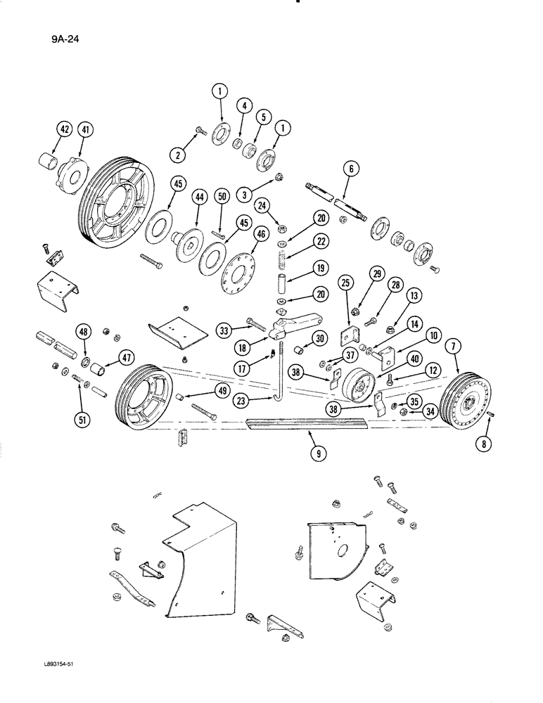 Схема запчастей Case IH 1670 - (9A-24) - FEEDER JACKSHAFT DRIVE (13) - FEEDER