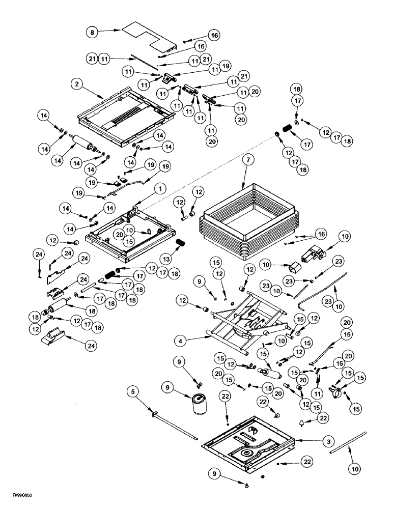 Схема запчастей Case IH MX180 - (9-072) - SUSPENSION ASSEMBLY, SEAT (09) - CHASSIS/ATTACHMENTS