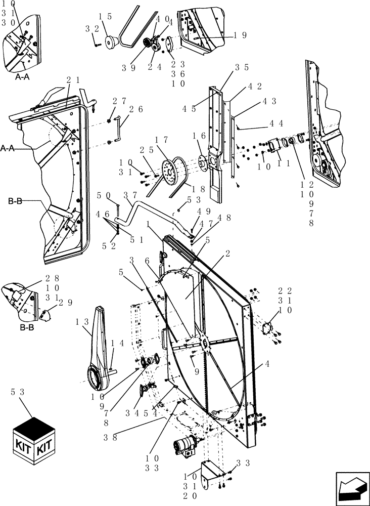 Схема запчастей Case IH 7130 - (10.418.32) - DOOR ASSEMBLY, STATIONARY AIR SCREEN (10) - ENGINE
