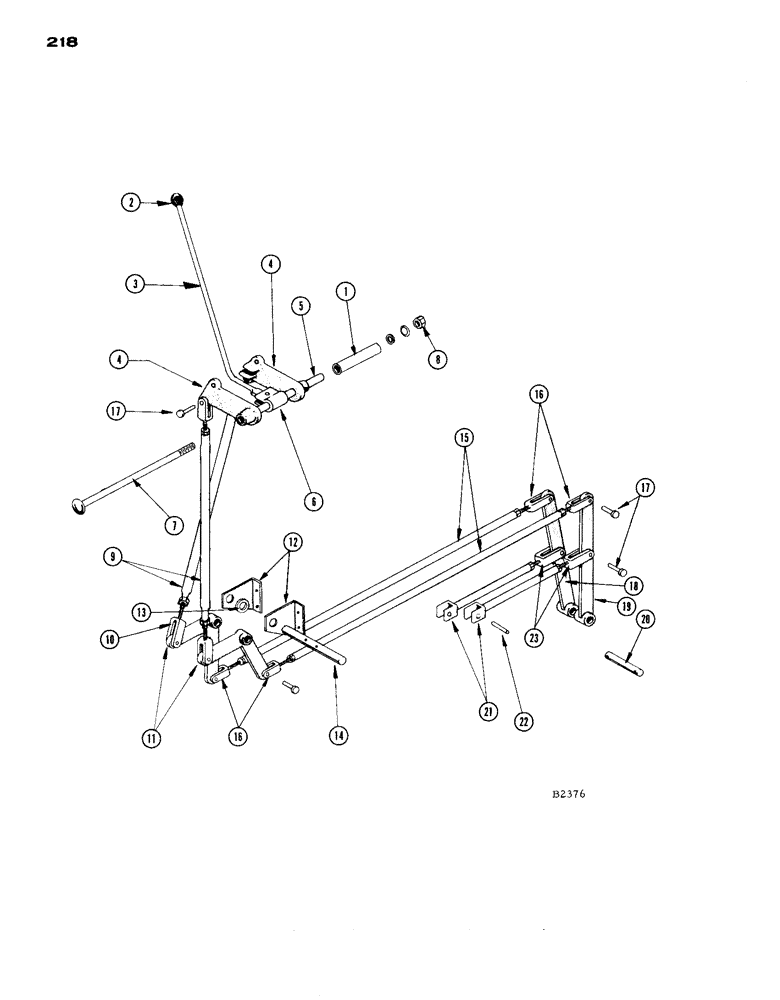 Схема запчастей Case IH 1660 - (218) - GEAR SHIFT LINKAGE (14) - MAIN GEARBOX & DRIVE