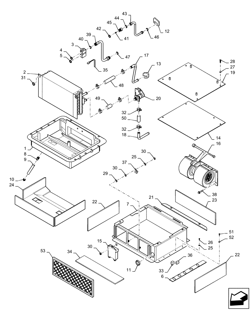Схема запчастей Case IH MX180 - (9-090) - AIR CONDITIONING, CLIMATE CONTROL UNIT, WITHOUT AUTO TEMP CONTROL (09) - CHASSIS/ATTACHMENTS