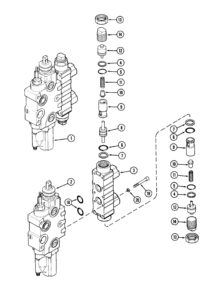 Схема запчастей Case IH 1896 - (8-304) - REMOTE CONTROL VALVE, ADD ON FOR SECOND OR THIRD CIRCUIT WITH LOAD CHECK (08) - HYDRAULICS