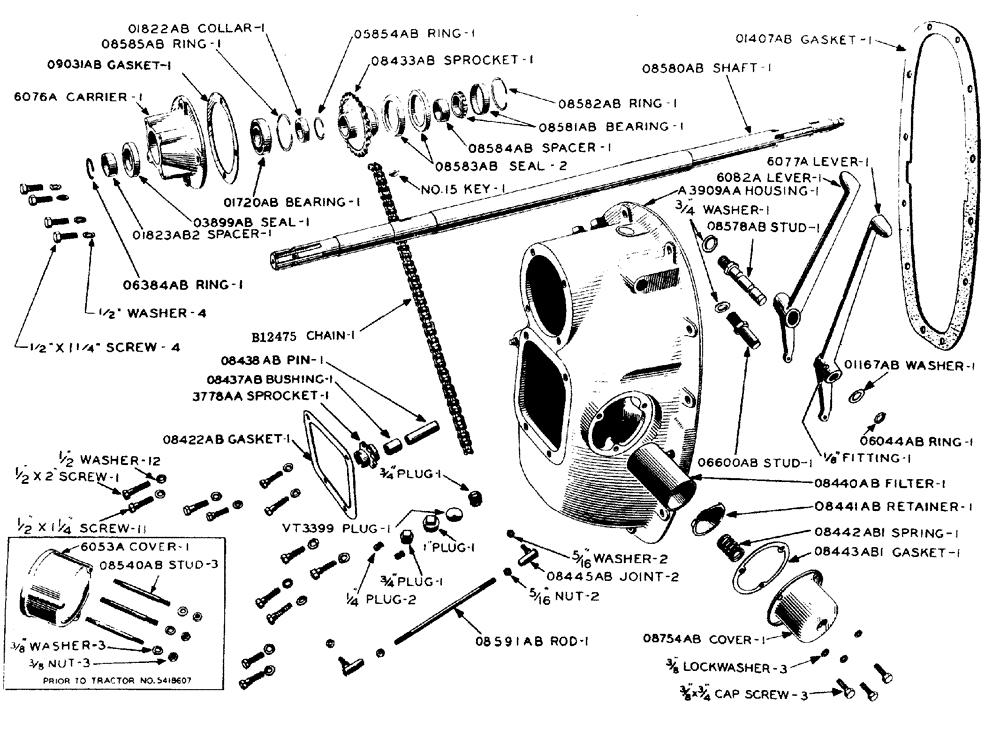 Схема запчастей Case IH LA-SERIES - (083) - HYDRAULIC SINGLE & DUAL CONTROL UNIT - MAIN HOUSING & PUMP DRIVE - FOR SINGLE & DUAL (08) - HYDRAULICS