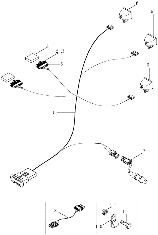 Схема запчастей Case IH CPX620 - (04-12) - HARNESS, BASKET (06) - ELECTRICAL SYSTEMS