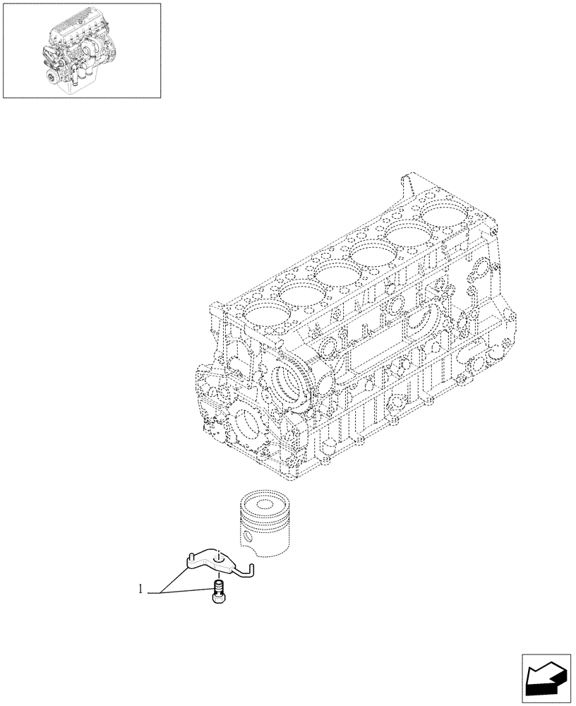 Схема запчастей Case IH STEIGER 435 - (02-33) - CYLINDER BARREL LUBRICATION NOZZLE, STEIGER 385 / 435 & 485 (02) - ENGINE