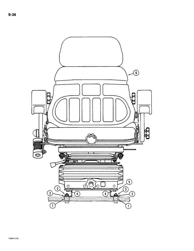 Схема запчастей Case IH 9190 - (9-36) - SEAT MOUNTING, AIR SUSPENSION, CAB (09) - CHASSIS/ATTACHMENTS