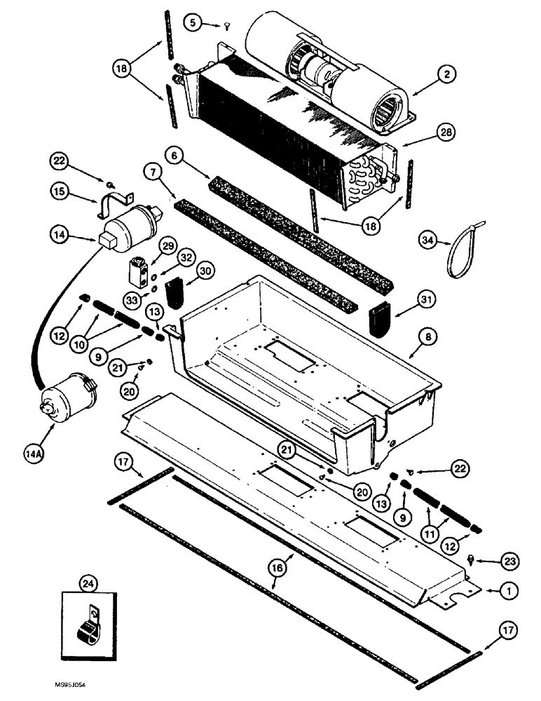 Схема запчастей Case IH 1688 - (9G-36) - CAB, EVAPORATOR HEATER CORE AND BLOWER MOUNTING (10) - CAB & AIR CONDITIONING