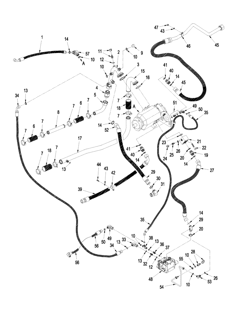 Схема запчастей Case IH STEIGER 435 - (08-25) - HIGH OUTPUT HYDRAULICS - PUMP LUBRICATION CIRCUIT, MANUAL SHIFT TRANSMISSION (08) - HYDRAULICS
