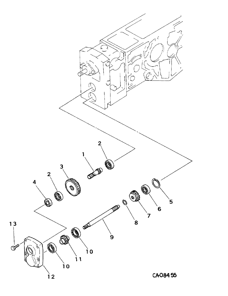 Схема запчастей Case IH 234 - (07-64) - DRIVE TRAIN, HYDROSTATIC TRANSMISSION, 234, FRONT DRIVE POWER TAKE OFF (04) - Drive Train