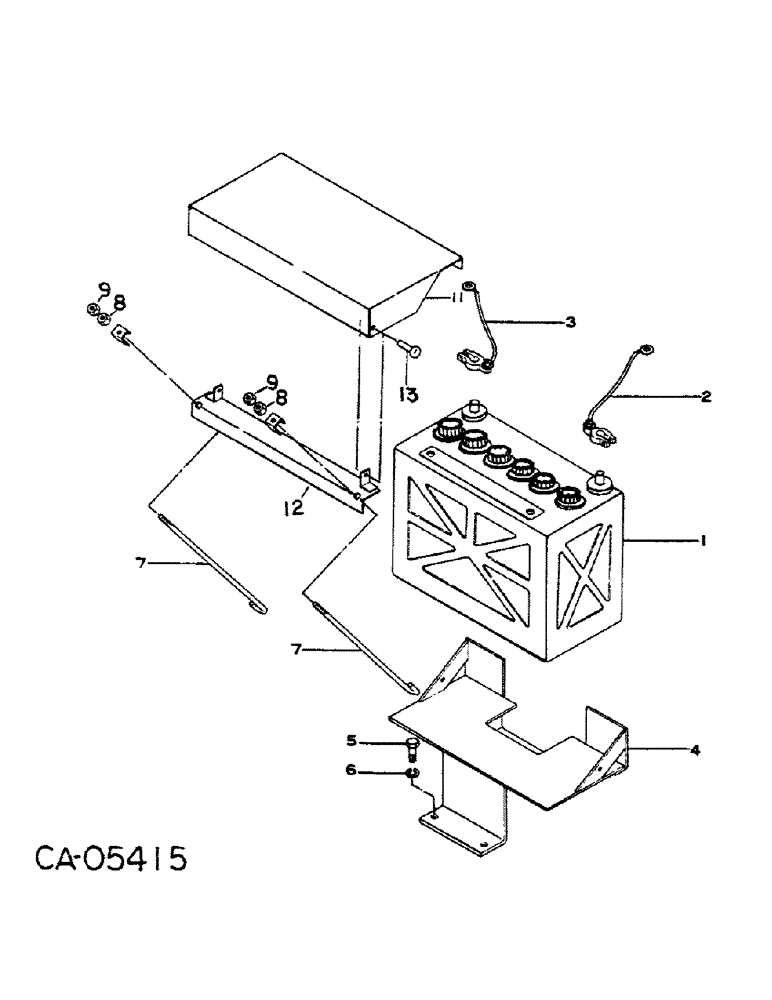 Схема запчастей Case IH 284 - (08-01) - ELECTRICAL, BATTERY AND BATTERY TRAY, GASOLINE ENGINE TRACTORS, SERIAL NO. 011292 AND BELOW (06) - ELECTRICAL