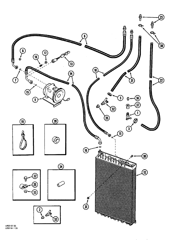 Схема запчастей Case IH 1844 - (9D-30) - HEATER AND AIR CONDITIONING CHASSIS CONNECTIONS (10) - CAB & AIR CONDITIONING