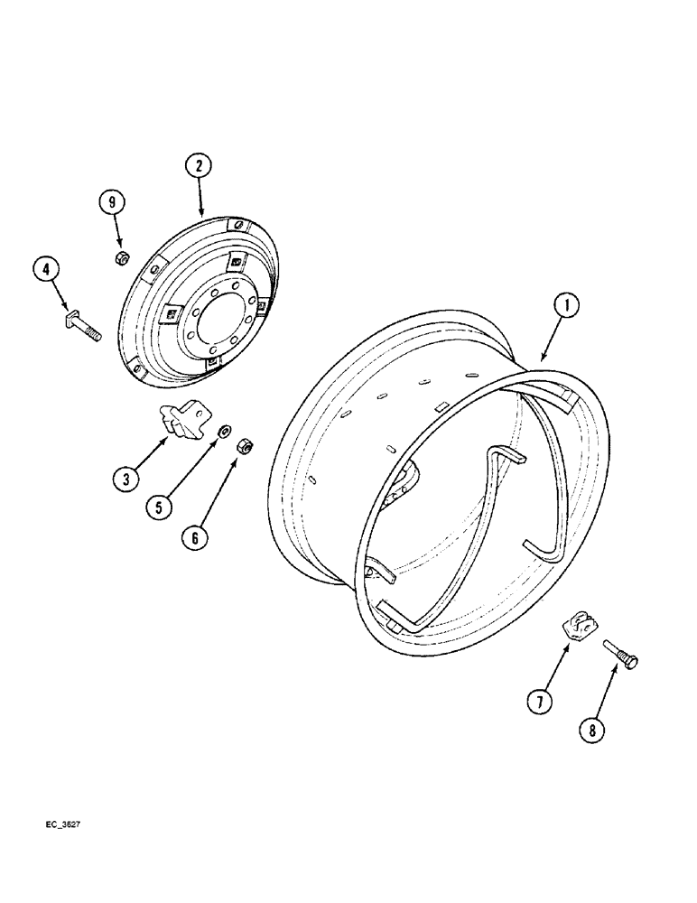 Схема запчастей Case IH 4230 - (6-124) - REAR WHEELS 28 IN. AND 30 IN. POWER ADJUSTED WHEELS (06) - POWER TRAIN