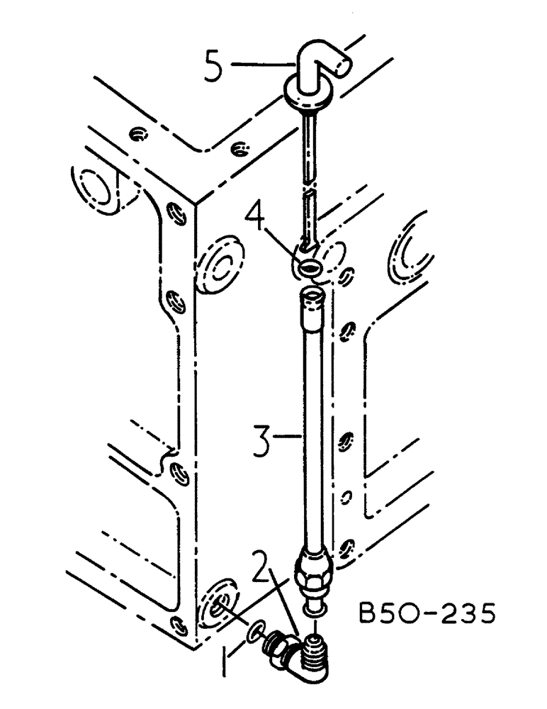 Схема запчастей Case IH 584 - (07-028) - REAR FRAME OIL LEVEL GAUGE (04) - Drive Train