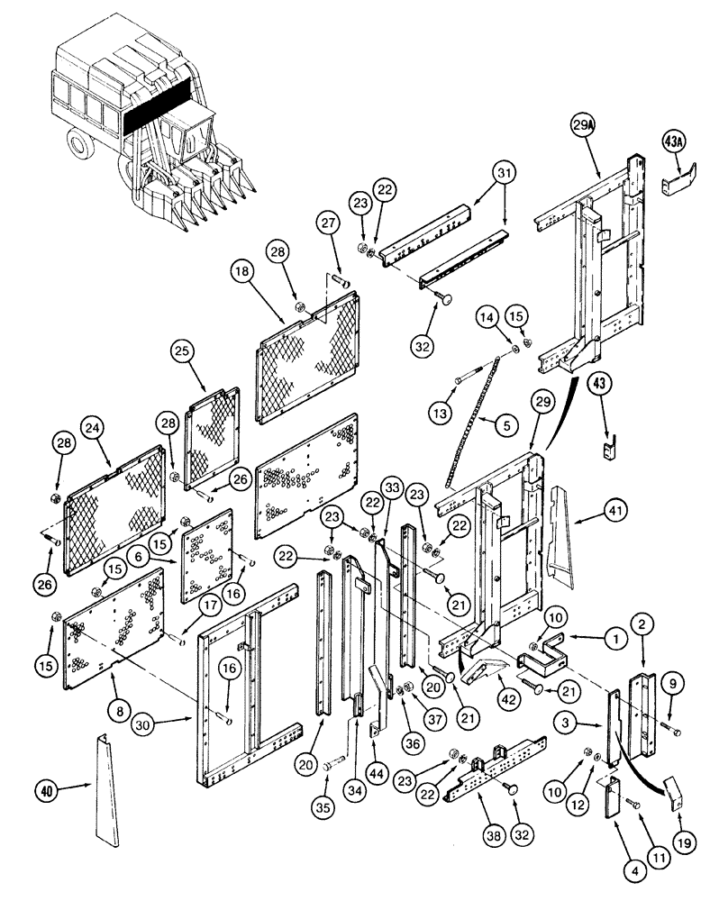 Схема запчастей Case IH 2155 - (9D-16) - BASKET FRONT (16) - BASKET