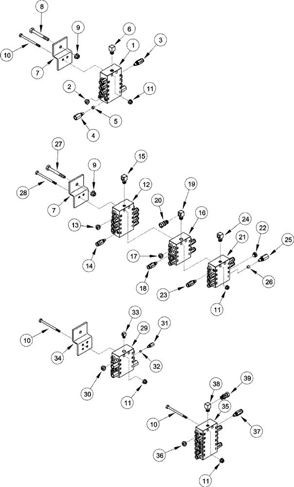 Схема запчастей Case IH 2555 - (09A-48) - AUTOMATIC LUBRICATION SYSTEM VALVES - 4 ROW NARROW (13) - PICKING SYSTEM