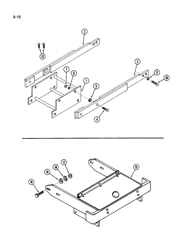 Схема запчастей Case IH 72F - (9-16) - MOUNTING SUPPORT, 72F BLADE, 245 AND 255 TRACTORS, 275 TRACTOR (09) - CHASSIS