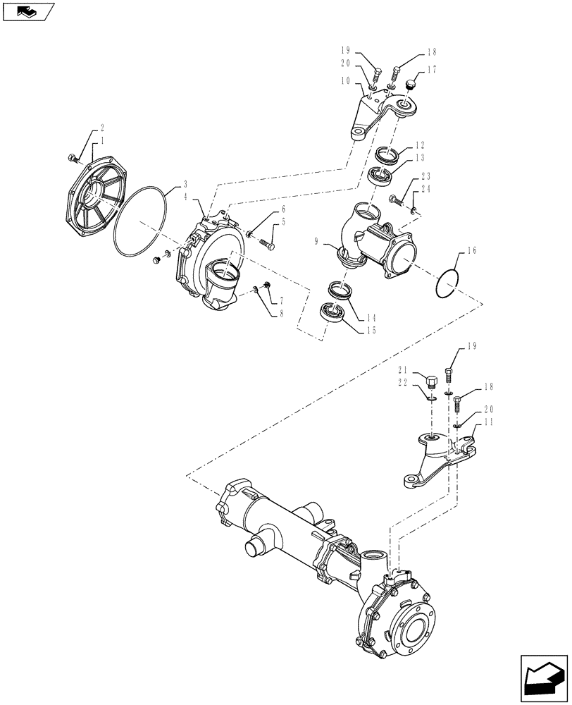Схема запчастей Case IH FARMALL 30B - (44.101.03) - FRONT AXLE BREAKDOWN (44) - WHEELS