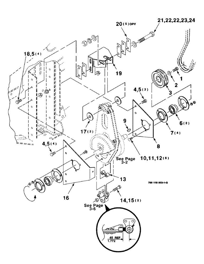 Схема запчастей Case IH 8340 - (2-34) - SICKLE DRIVE & SWAYBAR ASSEMBLY (58) - ATTACHMENTS/HEADERS