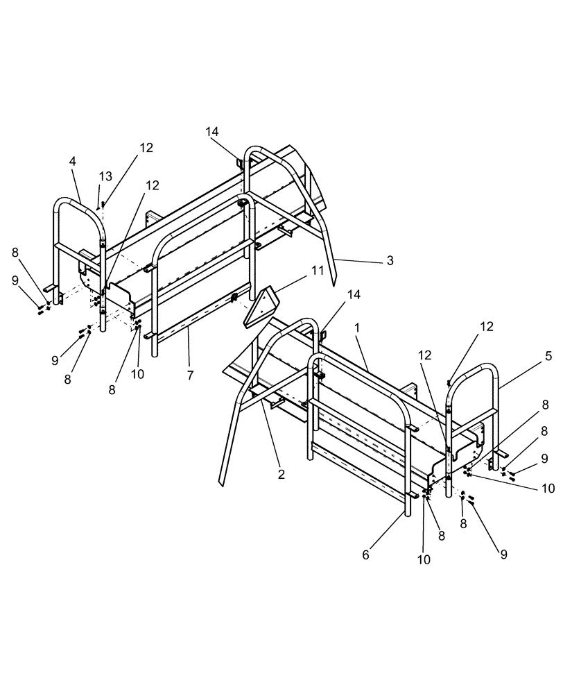 Схема запчастей Case IH 1250 - (80.150.04) - BULK FILL - HAND RAIL - 24 ROW (80) - CROP STORAGE/UNLOADING