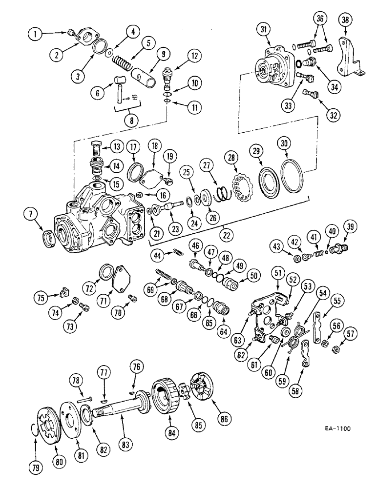 Схема запчастей Case IH 685 - (3-134) - FUEL INJECTION PUMP - V.A. (03) - FUEL SYSTEM