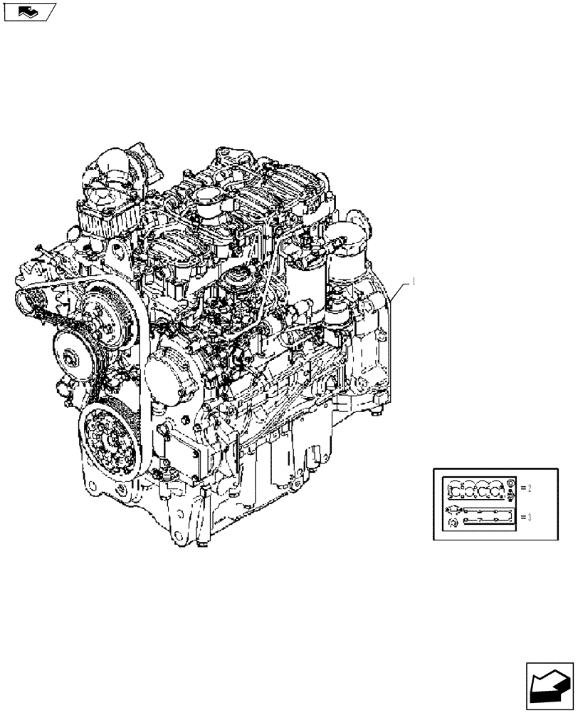 Схема запчастей Case IH FARMALL 65A - (10.001.01[01]) - ENGINE (10) - ENGINE