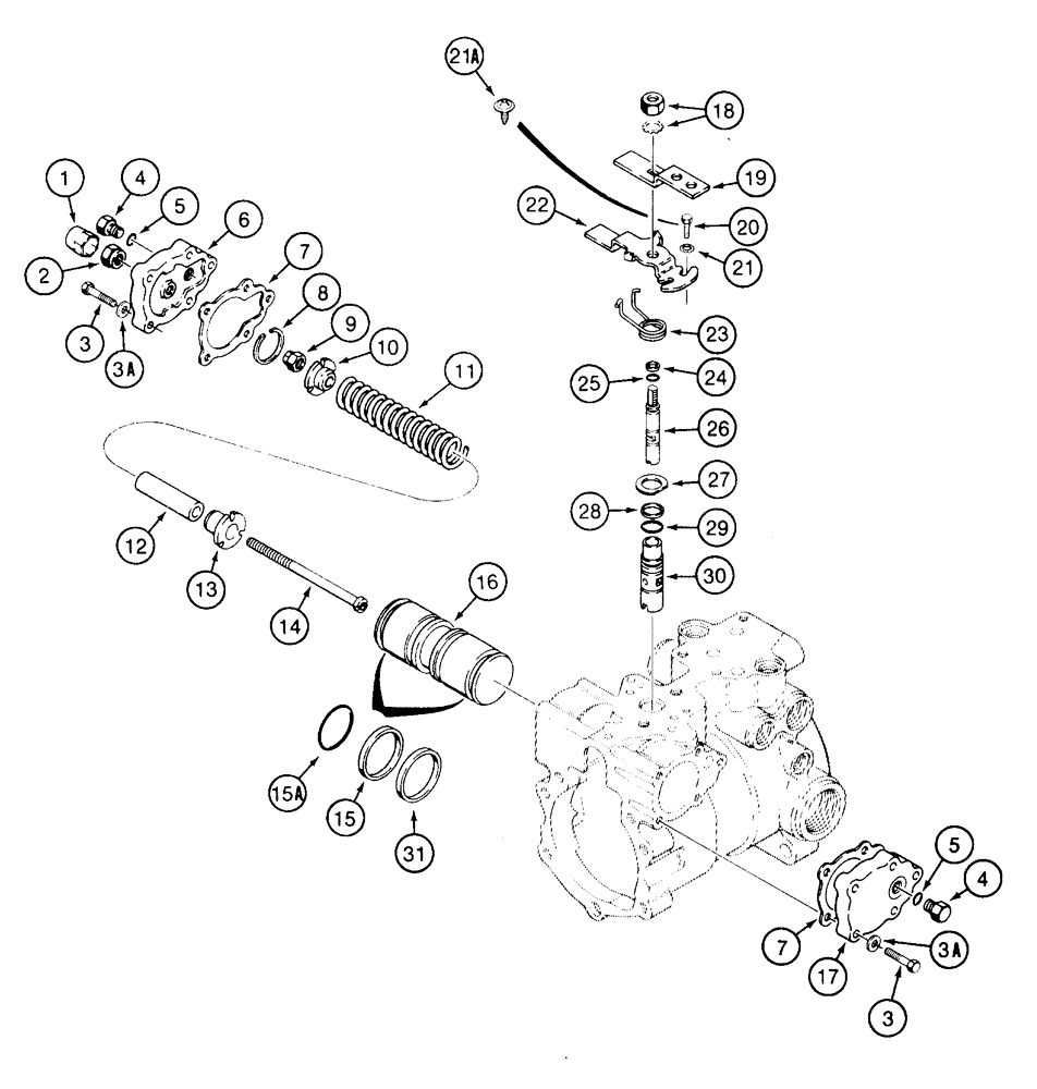 Схема запчастей Case IH 1835C - (6-38) - TANDEM PUMP ASSEMBLY REAR DRIVE PUMP NEUTRAL START AND SERVO (06) - POWER TRAIN