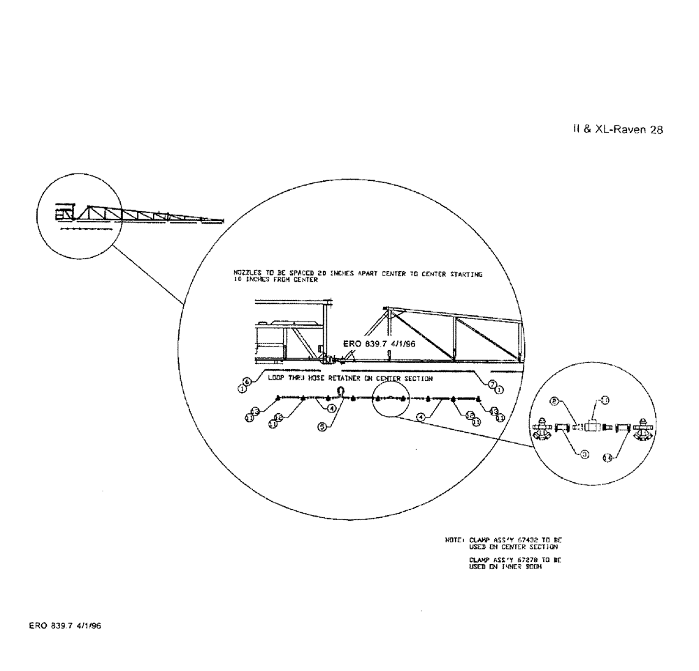 Схема запчастей Case IH PATRIOT II - (08-004) - BOOM NOZZLE SPACING - INNER BOOM (90) (09) - BOOMS