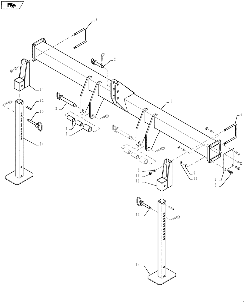Схема запчастей Case IH 825 - (39.100.AB[01]) - FRAME (39) - FRAMES AND BALLASTING